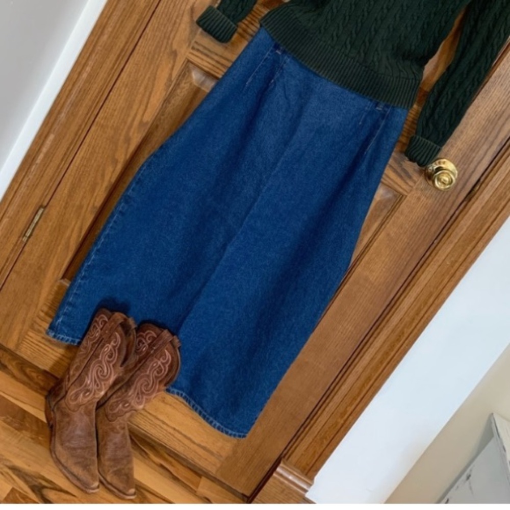 Vintage Northwest Blue Denim Midi Skirt - Picture 3 of 10